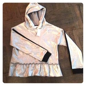 Silver Metallic Hoodie